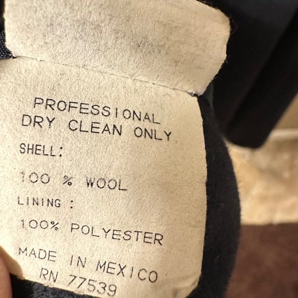 Stephanie Matthews | VTG Blue Wool Long Floor Length Double Breasted Pea Coat 12 - Picture 11 of 12